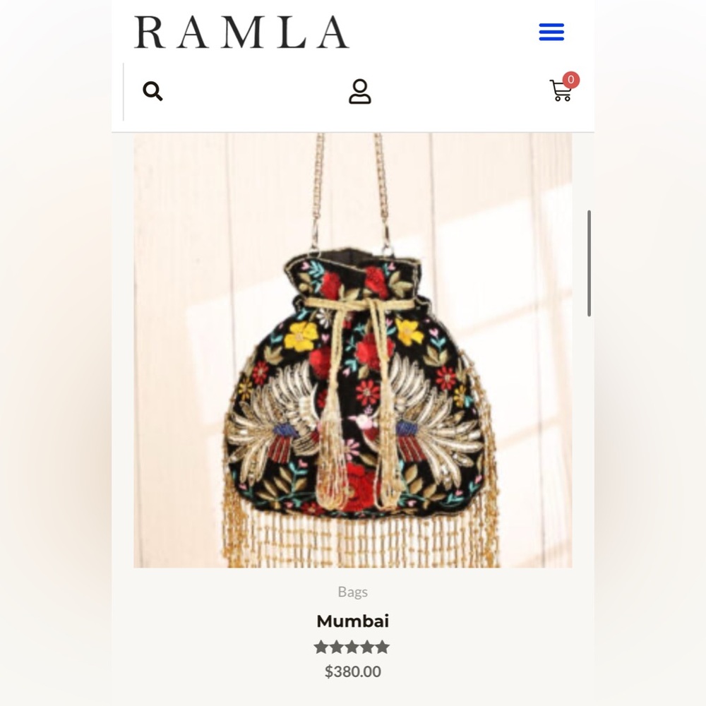 Ramla Mumbai - Threads of Light Echoes of Heritage handmade Beaded Moroccan Bag - Picture 2 of 11